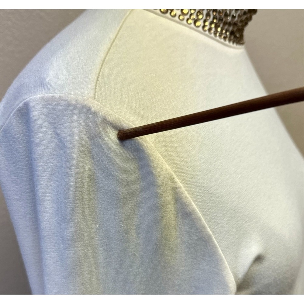 NWT L'AGENCE Women's Medium Maya Embellished Mock Neck Long Sleeve Blouse Top - Picture 6 of 11